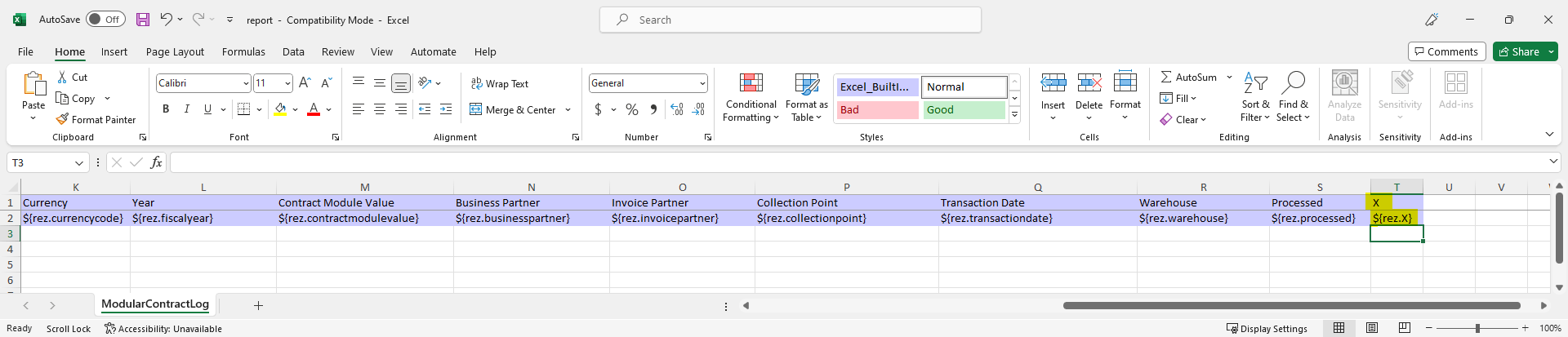 Fig.: Screenshot of added column in Excel sheet